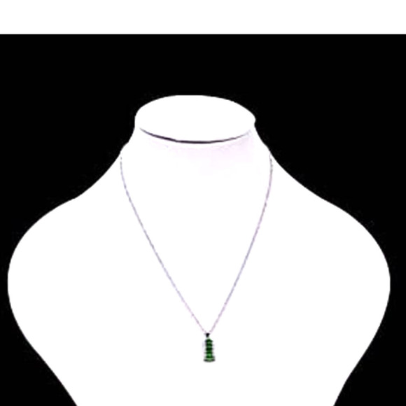 Emerald Crystal Necklace Earring Ring Set Cubic Rhinestone Necklace Ring Earring - Picture 3 of 8